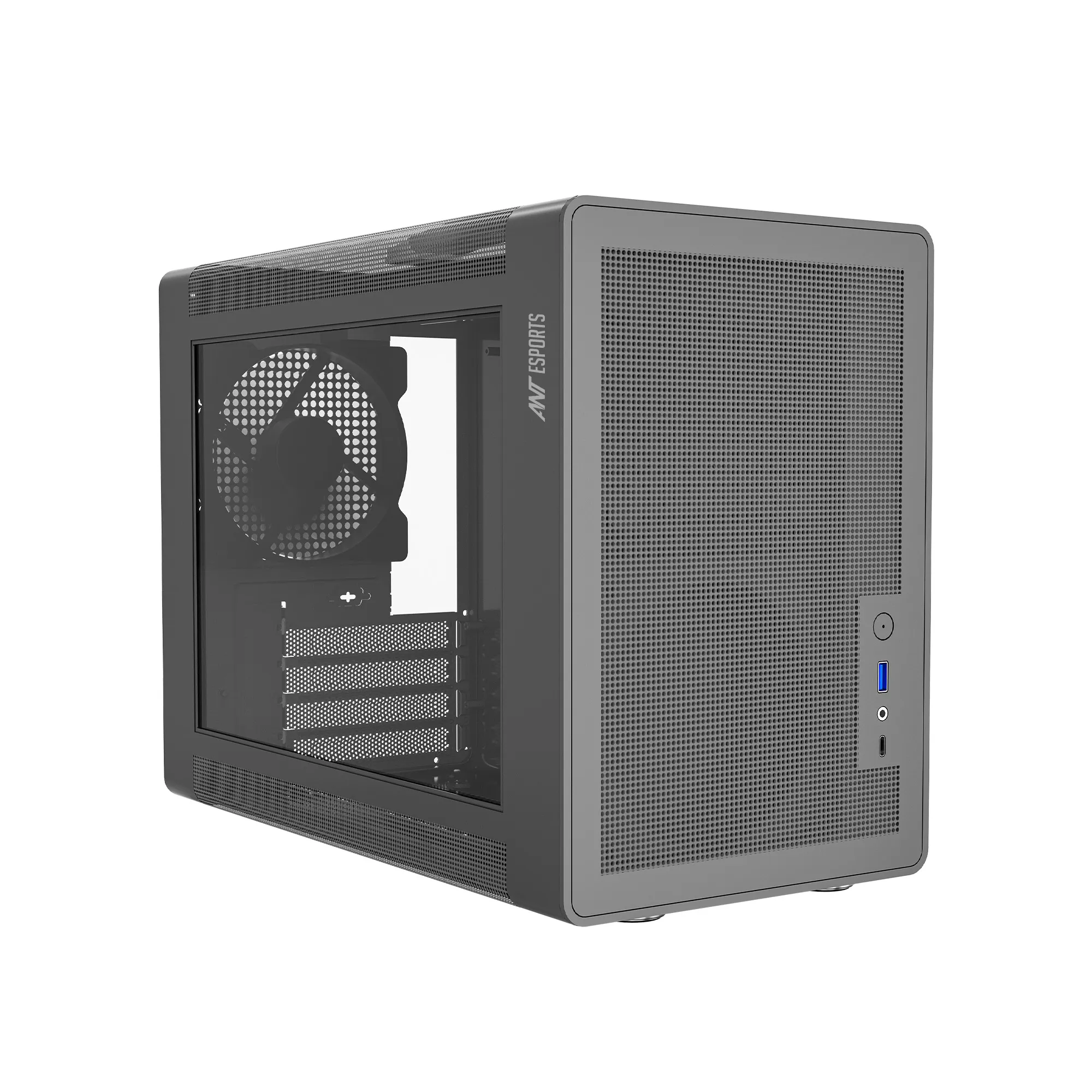 Ant Esports Mini Tower Cabinet (Micro-ATX, Mini-ITX) Box C Air Grey view 2